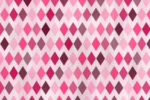 Pink diamond pattern. Geometric argyle texture. Stylish textile design. Stockillustratie