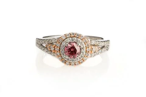 Pink Diamond Ring 스톡 사진