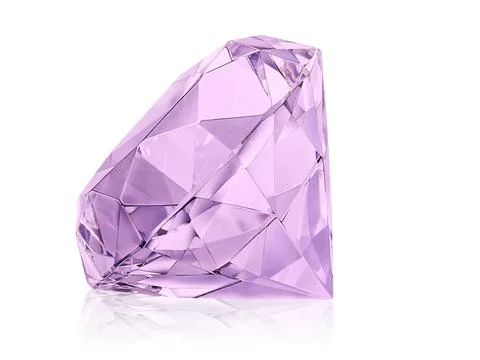 Pink diamond on white background Stock Photos