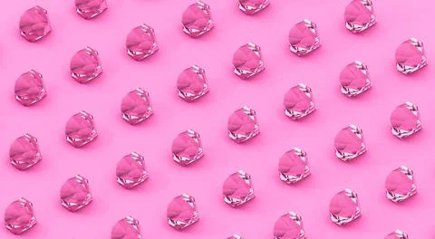 Pink diamonds 3d rendering Stock Illustration