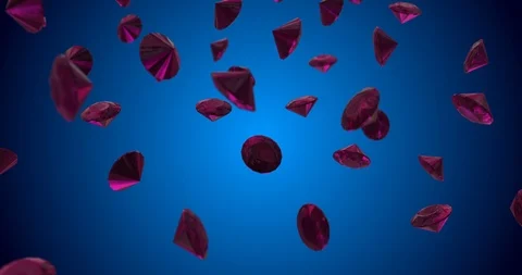 Pink diamonds falling slow motion Stock Footage 108471328