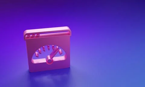 Pink Digital speed meter icon isolated on purple-blue background. Global ne.. イラスト素材