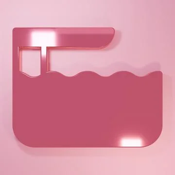 Pink Diving board or springboard icon isolated on pink background. Minimali.. Stock Illustration