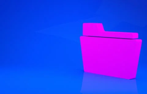Pink Document folder icon isolated on blue background. Accounting binder symb Stock-Illustration