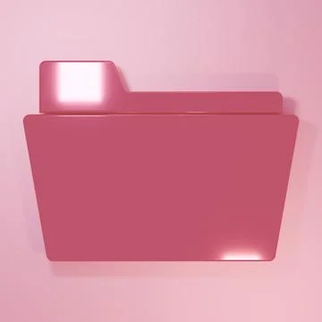 Pink Document folder icon isolated on pink background. Accounting binder sy.. Illustrazione stock
