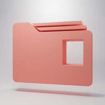 Pink Document folder icon isolated on pink background. Accounting binder sy.. Illustrazione stock