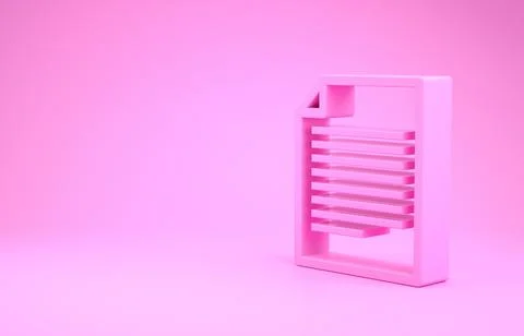 Pink Document icon isolated on pink background. File icon. Checklist icon. Bu Stock Illustration