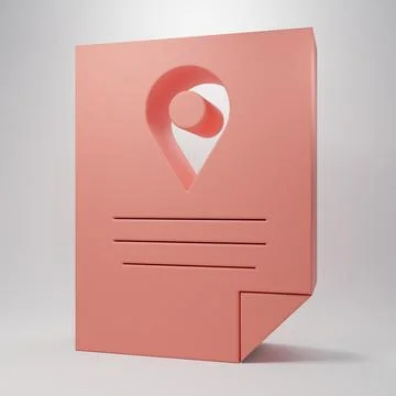 Pink Document tracking marker system icon isolated on pink background. Parc.. Stock Illustration