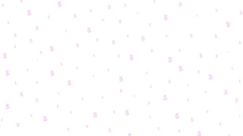 Pink dollar background white Stock Footage 255497474