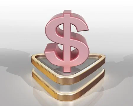 The pink dollar Illustrazione stock