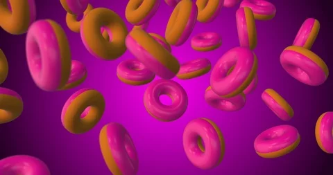 Pink donut falling Video stock 88810255