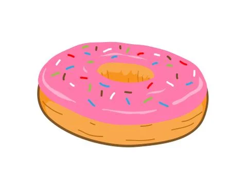 Pink Donut Stock Illustration