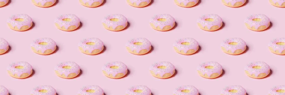 Pink donut pattern Stock Photos