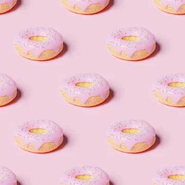 Pink donut pattern Stock Photos