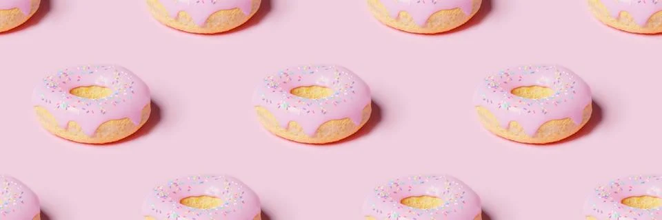 Pink donut pattern Stock Photos