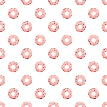 Pink donut pattern seamless repeating dessert background 스톡 일러스트