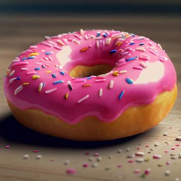 Pink donut. Realistic illustration of a pink donut Stock Illustration