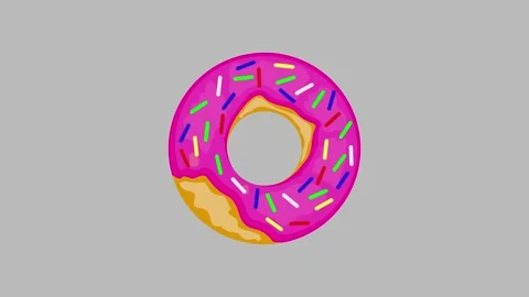 Pink donut with sprinkles rotating 360 degrees Stock Footage 136799367