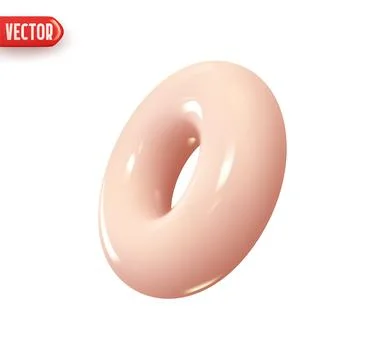 Pink Donut torus geometric element. Realistic 3d design In plastic cartoon .. Stock Illustration