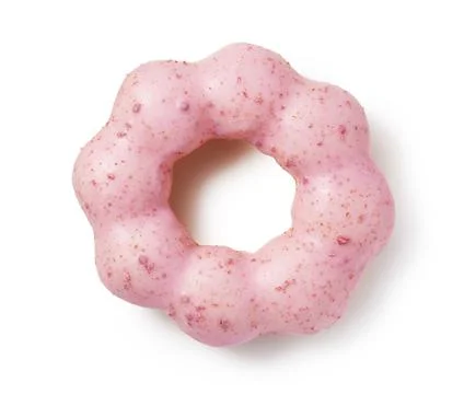 Pink donuts placed on a white background Stock Photos