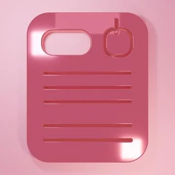 Pink Dossier folder icon isolated on pink background. Minimalism concept. 3.. Stock Illustration