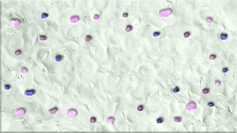 Pink Dots Background Made of Clay in Stop Motion Stock Footage 94102681