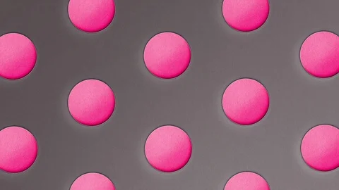 Pink dots grey background. Design texture Paper Origami background. 스톡 동영상 125321984