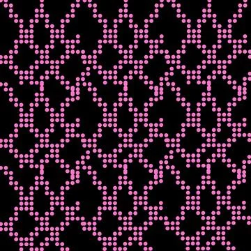 Pink Dotted Geometric Seamless Pattern, Abstract Rhombus Halftone Background Stock Illustration