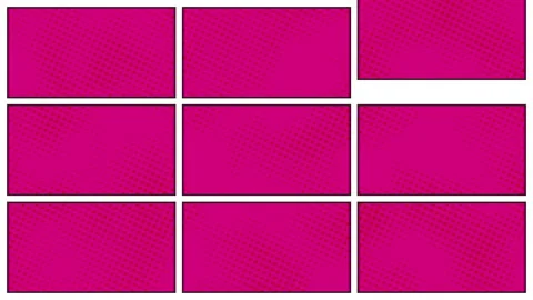 Pink dotted panels in retro comics book style animation Stock-Footage 148996070