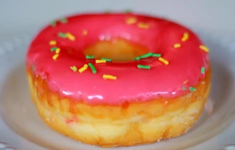 Pink doughnut Stock Photos