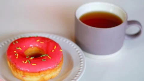 Pink doughnut Stock Photos