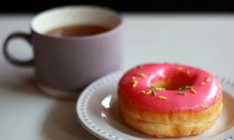 Pink doughnut Stock Photos