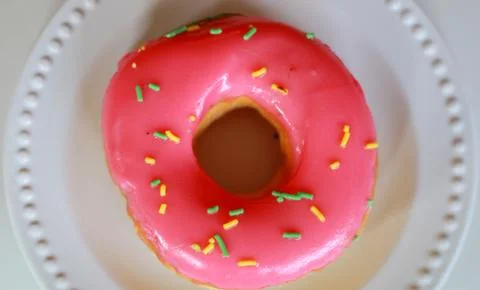Pink doughnut Foto stock