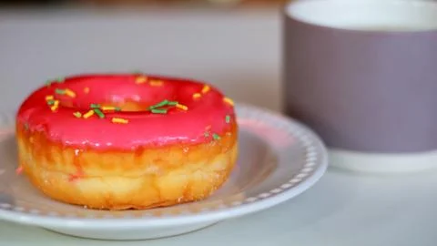 Pink doughnuts Foto stock