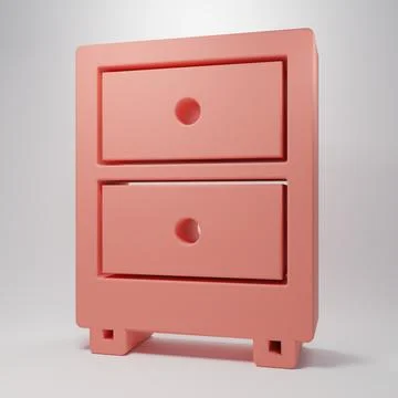 Pink Drawer with documents icon isolated on pink background. Archive papers.. Stock Illustration