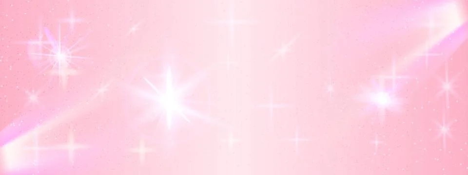 Pink dreamy background with soft gradient and twinkle. Prism beams glow in Stock Illustration