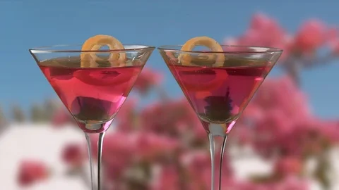 Pink drink rotating Stock Footage 75863706