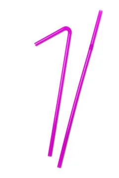 Pink drinking straw Stock Photos