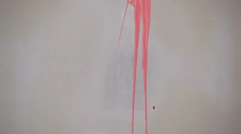Pink drops falling on the wall and flow Video stock 52178299