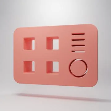 Pink Drum machine icon isolated on pink background. Musical equipment. Mini.. Stock Illustration