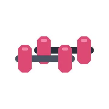 Pink dumbbells on rack representing strength training Stockillustratie