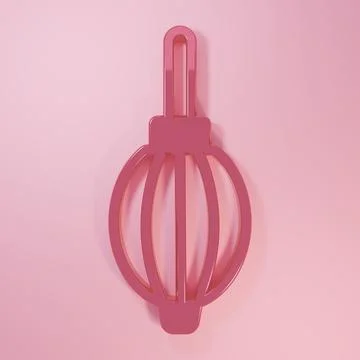 Pink Dust blower icon isolated on pink background. Air duster. Lens cleaner.. Stock Illustration