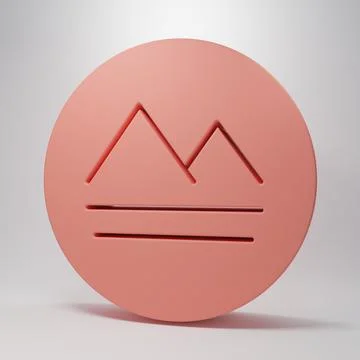 Pink Earth element of the symbol alchemy icon isolated on pink background. .. Illustrazione stock
