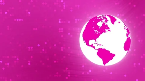 Pink Earth Globe with Bokeh Light Background Loop. Stock Footage 286775192