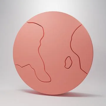 Pink Earth globe icon isolated on pink background. World or Earth sign. Glo.. Illustrazione stock
