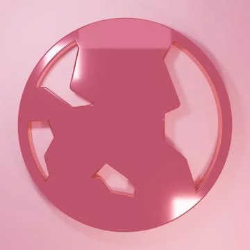 Pink Earth globe icon isolated on pink background. World or Earth sign. Glo.. Illustrazione stock