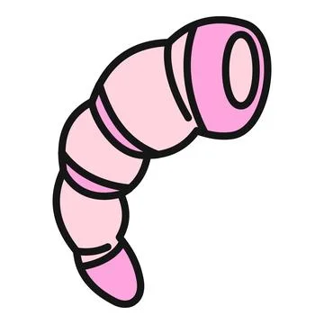 Pink earthworm vector cartoon drawing Stock Illustration