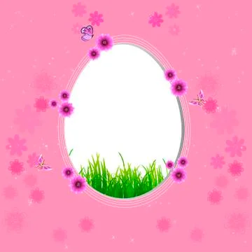 Pink Easter background with egg 스톡 일러스트