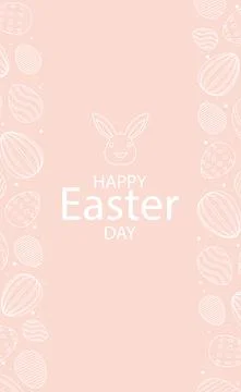 Pink Easter background with holiday congratulations - Vector Illustrazione stock