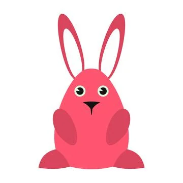 Pink easter bunny icon Stock Illustration